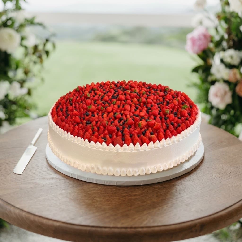 wedding cake strawberry rounded